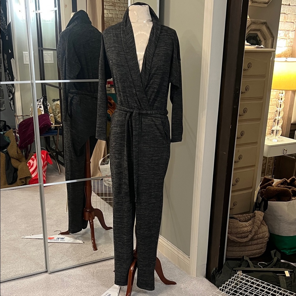 Greylin Charcoal Wrap Jumpsuit